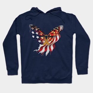 Breast cancer Butterfly American flag Hoodie